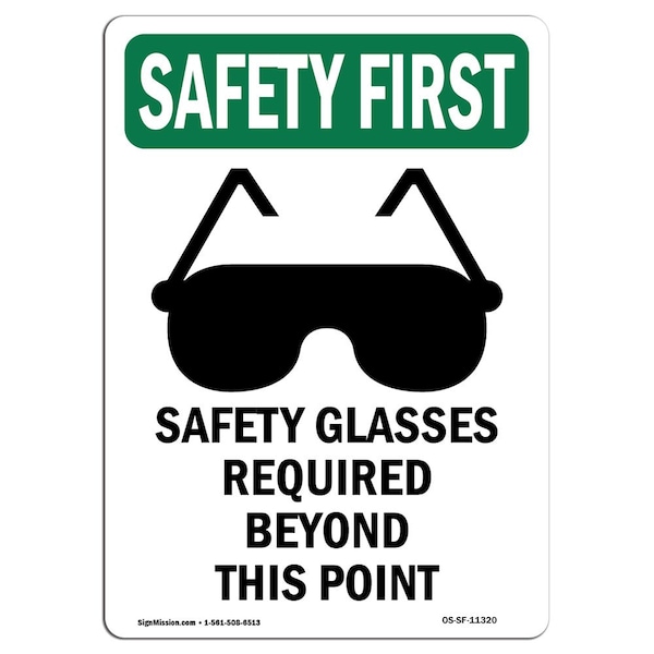 OSHA, Glasses Required, 5in X 3.5in, 10PK, 3.5" W, 5" H, Portrait, PK10, OS-SF-D-35-V-11320-10PK